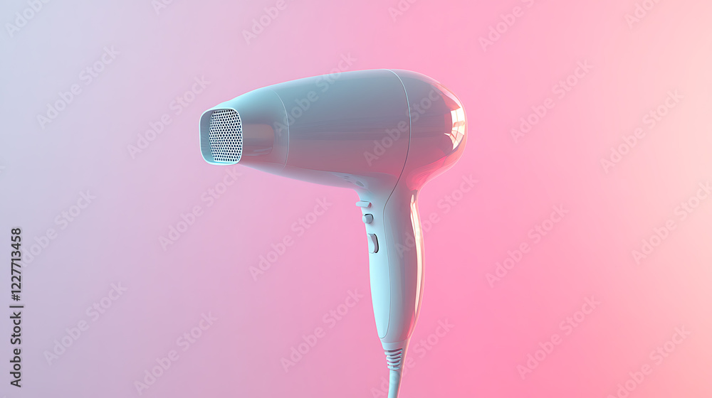 Fototapeta premium Hair dryer, wallpaper, the essential tool for women that can dry hair and style it as desired