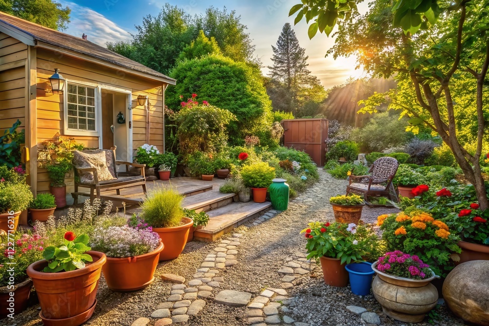 Fototapeta premium Budget-Friendly Home Renovation: DIY Landscape Makeover Ideas