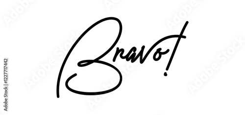 Bravo! Congratulations message in calligraphic hand drawn written style. Elegant classy typo.