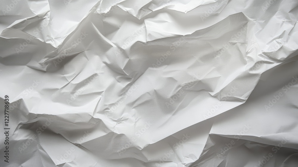Fototapeta premium Crumpled White Paper Texture Background for Design and Creative Projects