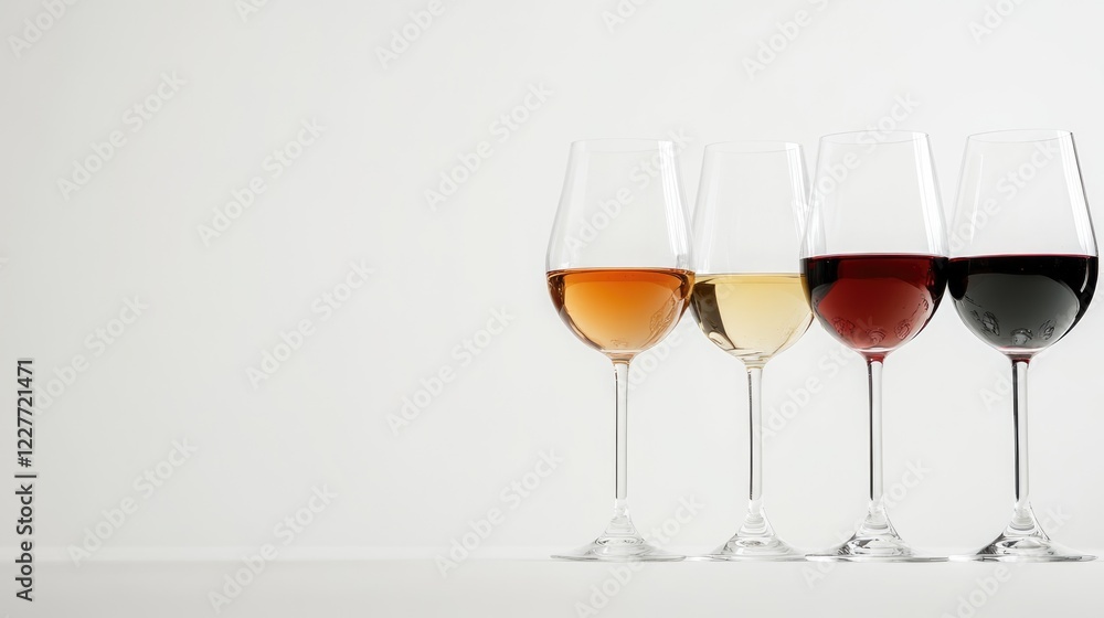 Sommelier presenting wine tasting techniques with a variety of wine glasses on a clean background suitable for text insertion. Sommelier presenting wine tasting techniques with a variety of wine glasses on a clean background suitable for text insertion.