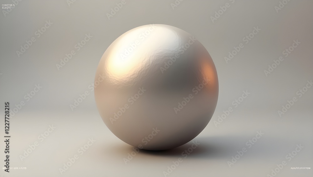 A highly detailed, realistic illustration of a single, isolated, shiny sphere, the ball, situated against a matte, neutral gray background, with subtle gradient effects to emphasize its curvature, sho A highly detailed, realistic illustration of a single, isolated, shiny sphere, the ball, situated against a matte, neutral gray background, with subtle gradient effects to emphasize its curvature, sho