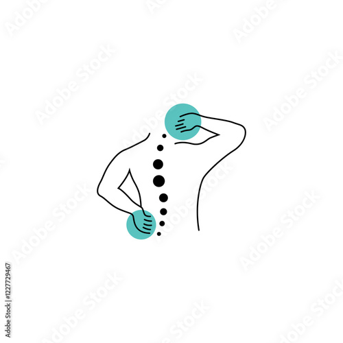 back pain treatment logo vector icon illustration in flat design style