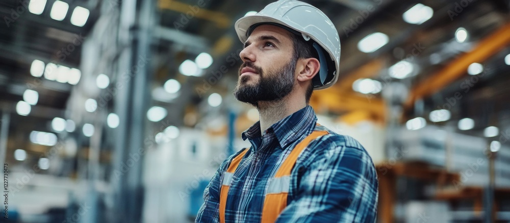 Engineer Supervising Robotic Welding Operation in Automotive Facility with Copy Space for Text Engineer Supervising Robotic Welding Operation in Automotive Facility with Copy Space for Text
