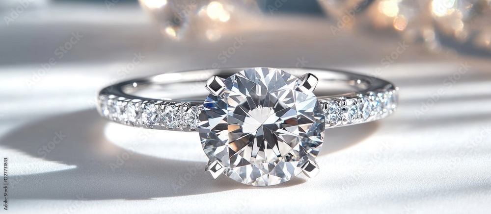 Elegant Engagement Ring Displaying Radiance and Luxury with Ample Space for Custom Text and Promotions Elegant Engagement Ring Displaying Radiance and Luxury with Ample Space for Custom Text and Promotions