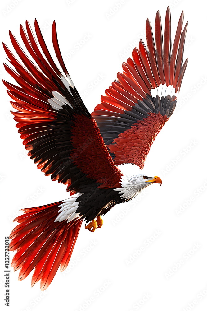 Obraz premium a red and white eagle with spread wings