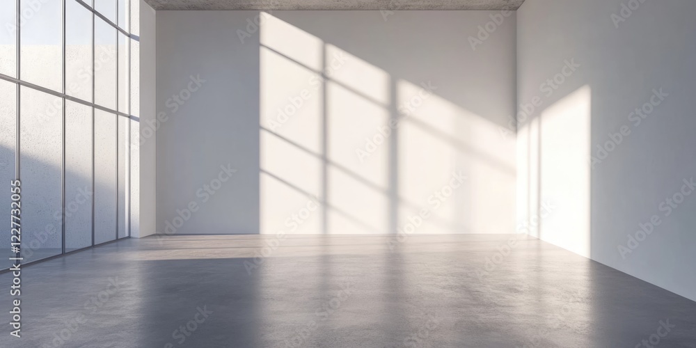 Fototapeta premium Empty Modern Photography Studio with Natural Light and Copy Space for Creative Visuals