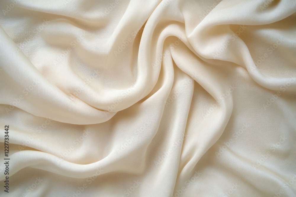 Fototapeta premium Smooth Cream Fabric with Elegant Drapery