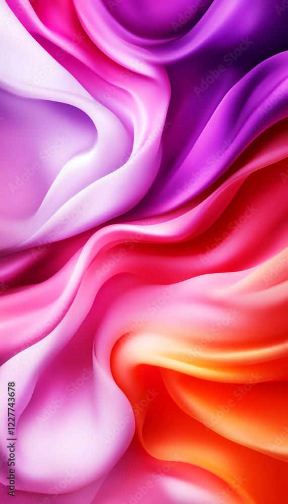 Obraz premium Abstract vibrant gradient waves create stunning visual flow of pink, purple, and orange hues.