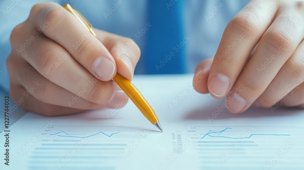 financial analyst working on a report, graphs and charts on the screen, professional financial analyst working on a report, graphs and charts on the screen, professional