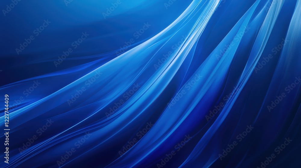 Fototapeta premium a blue background with a very long flowing fabric
