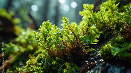 green leaves in the rain