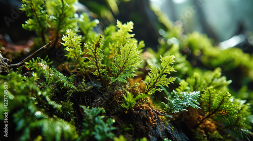 green leaves in the rain