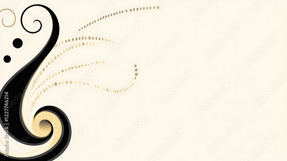 Abstract Swirling Design with Beige and Black Accents Abstract Swirling Design with Beige and Black Accents