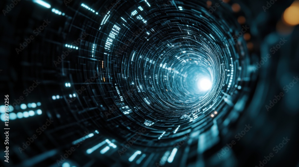 Obraz premium a dark tunnel with a light at the end