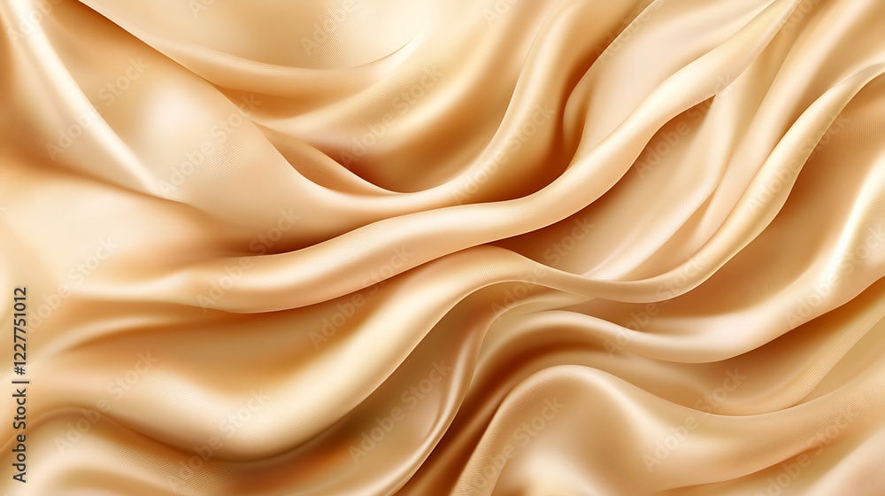 Obraz premium Elegant Draped Beige Silk Fabric Texture