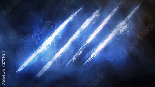 Abstract blue background with claw marks, evoking a sense of mystery and tension