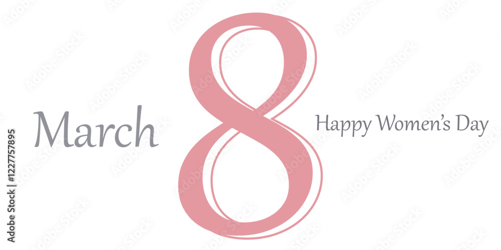 Fototapeta premium Elegant Design Celebrating March 8th, International Women Day in Light Pink Tones