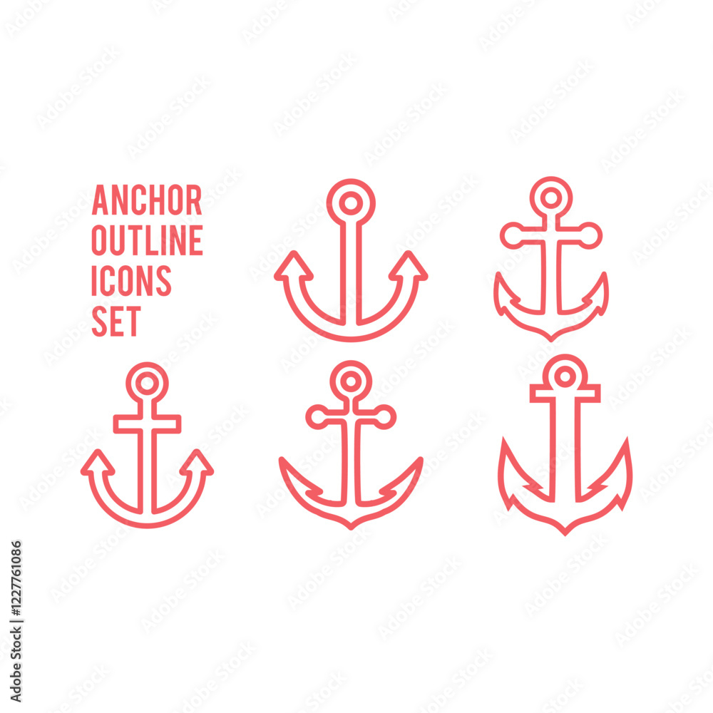 Anchor icons set simple vector illustration Anchor icons set simple vector illustration