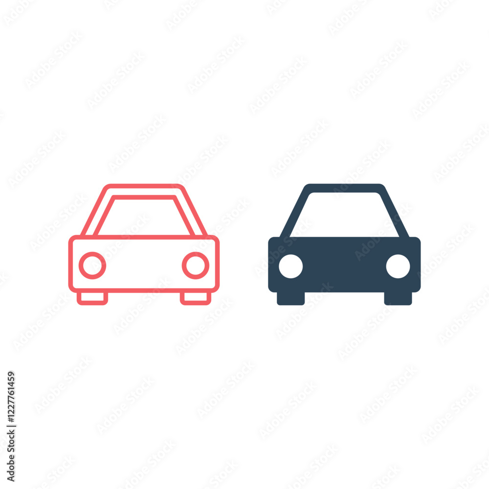 Car icons set simple sign symbol. Auto, view, sport, race, transport concept. Vector illustration isolated.