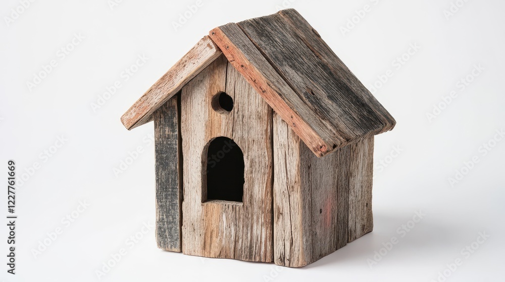 Rustic Wooden Birdhouse with Natural Finish Rustic Wooden Birdhouse with Natural Finish