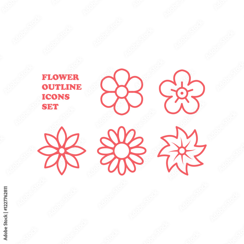 Fototapeta premium Icons set of flower. Vector pictogram isolated trendy symbol for mobile apps and website design.