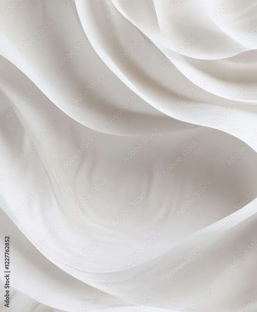 Obraz premium Soft focus image of an abstract white wavy pattern, subtle, image, pattern