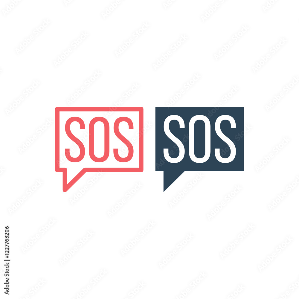 SOS help icons set vector design template SOS help icons set vector design template