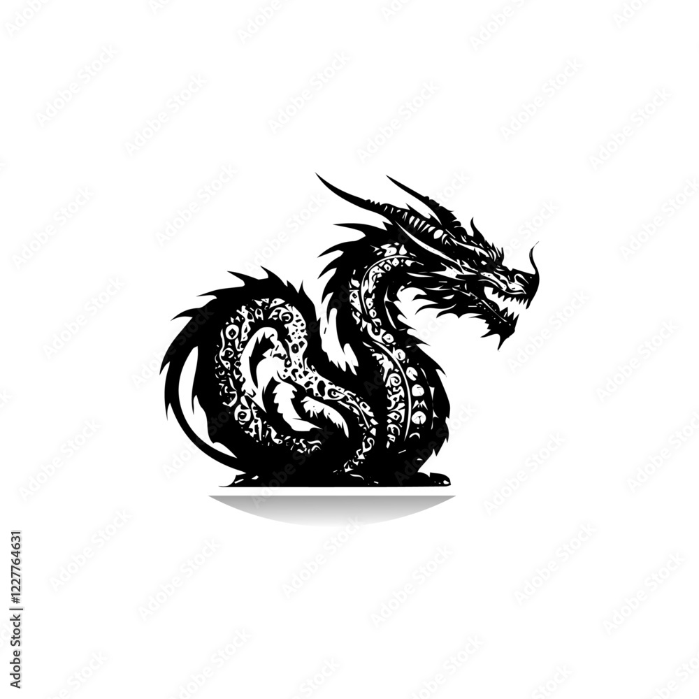 custom made wallpaper toronto digitalCreative aggressive dragon Silhouette