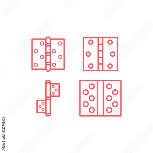 Door hinge icons set design template trendy style vector