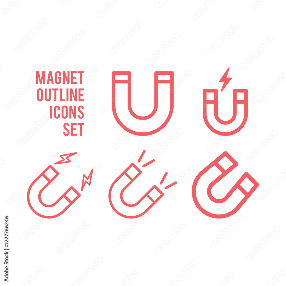 Magnet icons set vector trendy design template