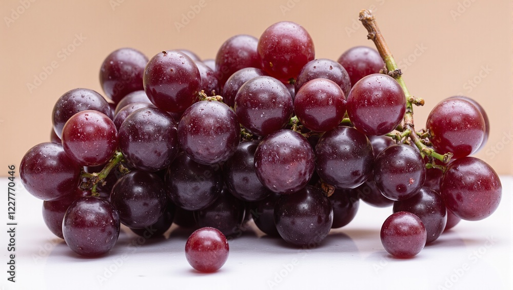 Fresh purple grapes with a soft glow some scattered Fresh purple grapes with a soft glow some scattered