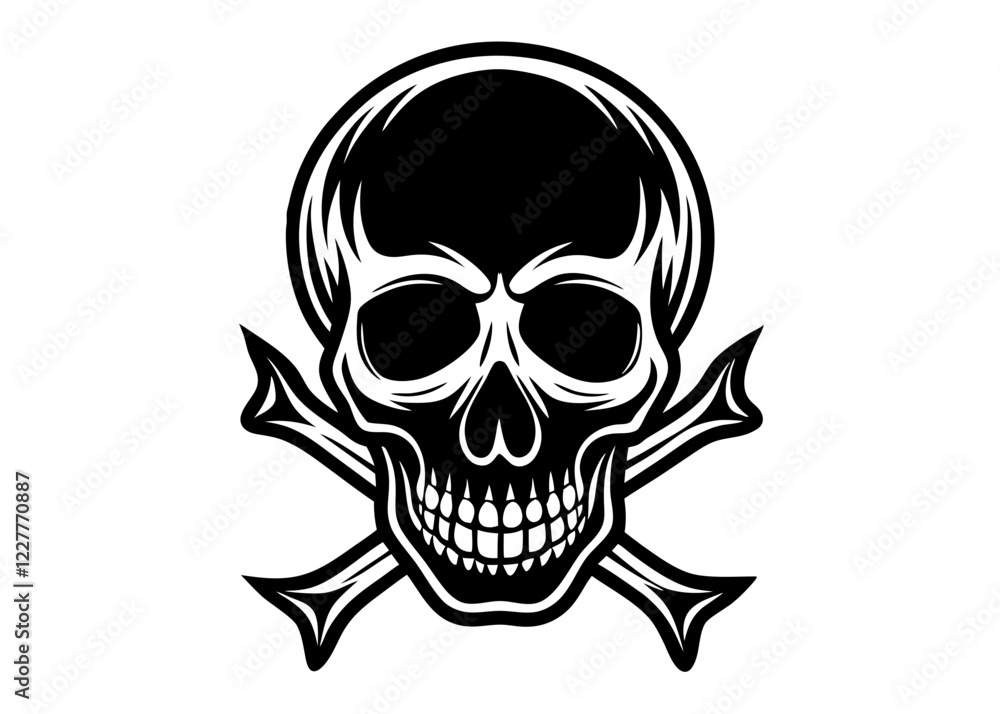 Skull Icons Black and White Minimalist Design Vector Graphics Skull Icons Black and White Minimalist Design Vector Graphics