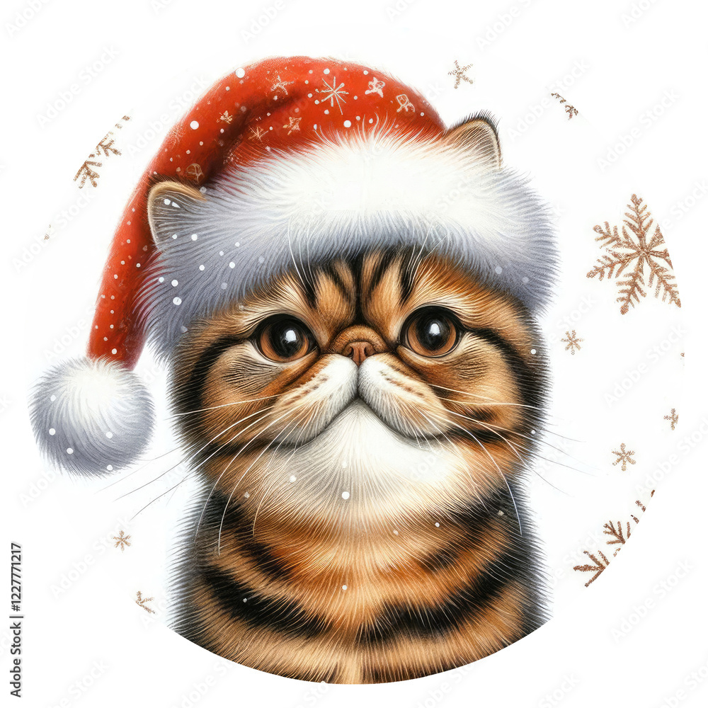 Cute Christmas Cat Clipart Vector Illustration – Festive Holiday Kitty with Santa Hat and Winter Decorations Cute Christmas Cat Clipart Vector Illustration – Festive Holiday Kitty with Santa Hat and Winter Decorations