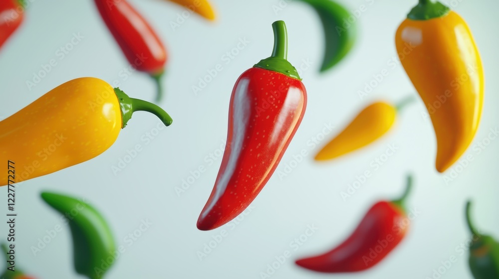 Vibrant chili pepper display culinary art high-resolution photography studio setting aesthetic focus Vibrant chili pepper display culinary art high-resolution photography studio setting aesthetic focus