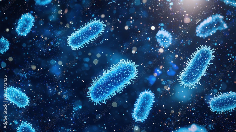 Fototapeta premium Microscopic World: A Glimpse into the Realm of Bacteria