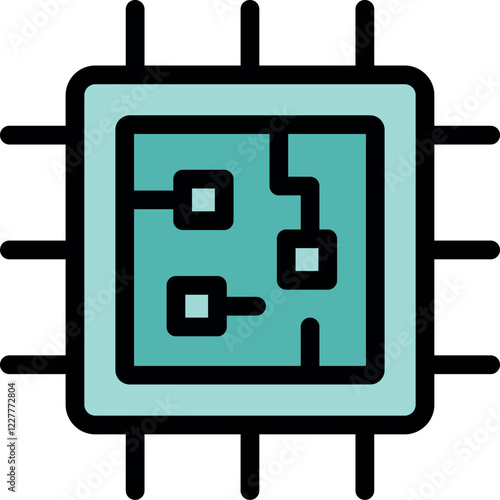 Microchip icon representing processing power, technology, and digital innovation