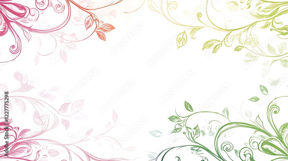 Elegant Floral Design Background With Delicate Vines and Leaves Elegant Floral Design Background With Delicate Vines and Leaves