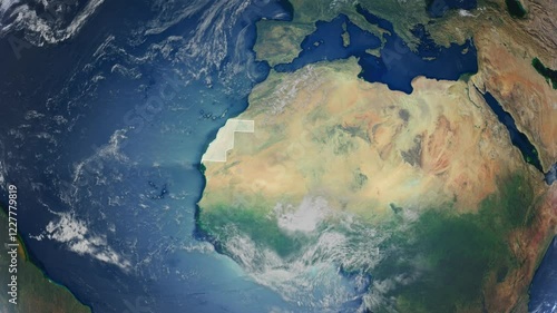 Realistic Earth Rotation And Country Zoom Western Sahara