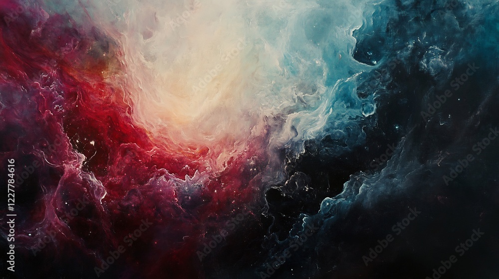 Cosmic Nebula: A Symphony of Red and Blue Cosmic Nebula: A Symphony of Red and Blue