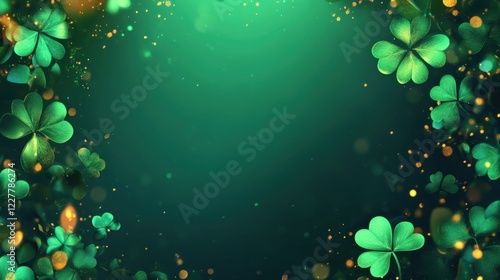 Vibrant Green Shamrock Background for St. Patrick's Day