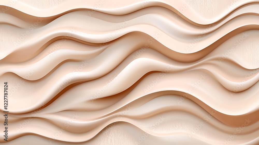Obraz premium Abstract Beige Waves Smooth Cream Texture Design