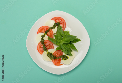 tasty and healthy salads in a plate on a beautiful background