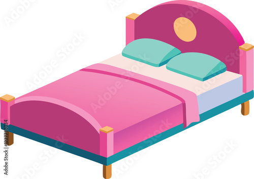 Illustration of  beautiful  bed on white background