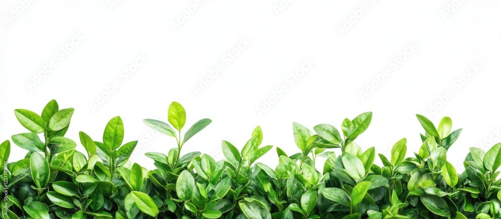 Obraz premium Fresh Green Foliage Isolated on White Background with Space for Text or Design Elements