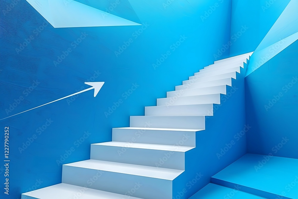 Abstract blue background with stairs and stairs. 3d render illustration. Abstract blue background with stairs and stairs. 3d render illustration.