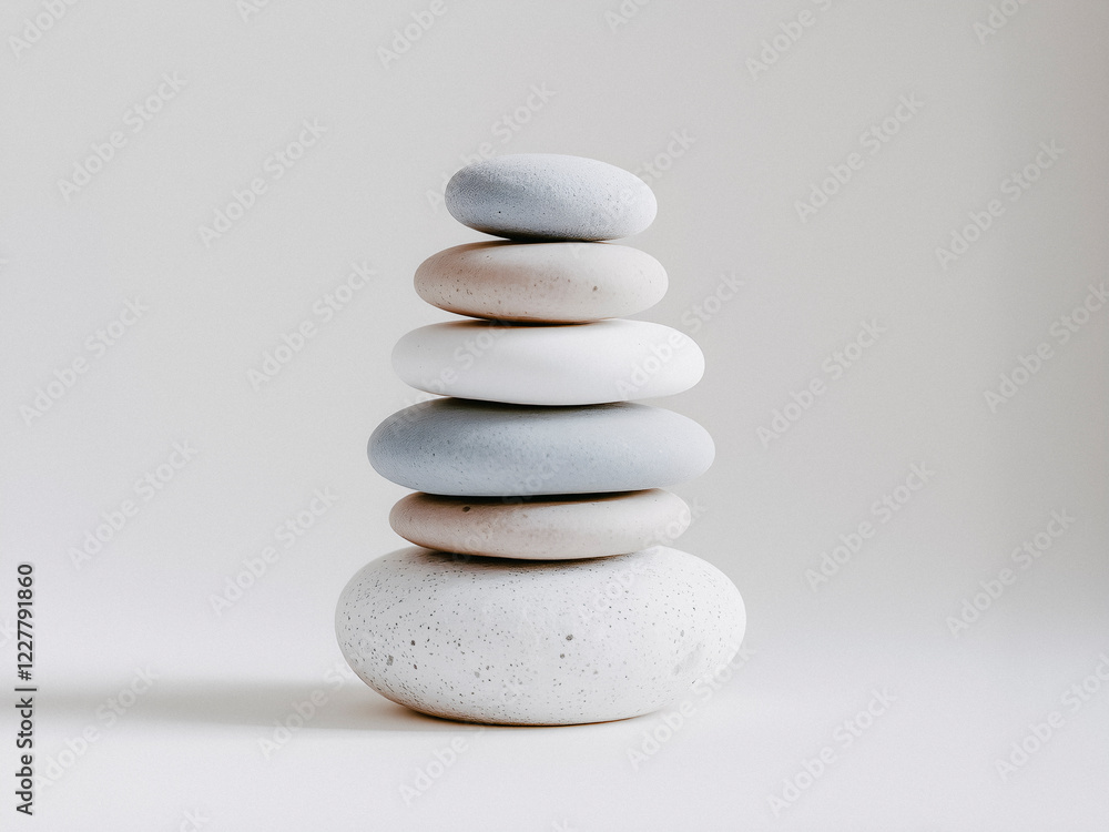 Balanced Zen Stone Stack Minimalist Composition Balanced Zen Stone Stack Minimalist Composition