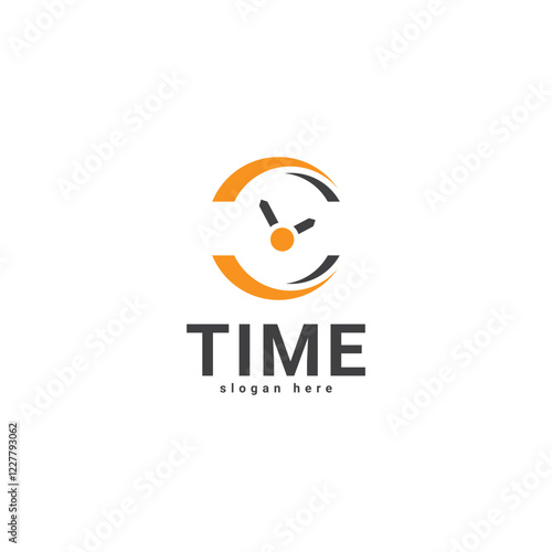 Time clock logo design template