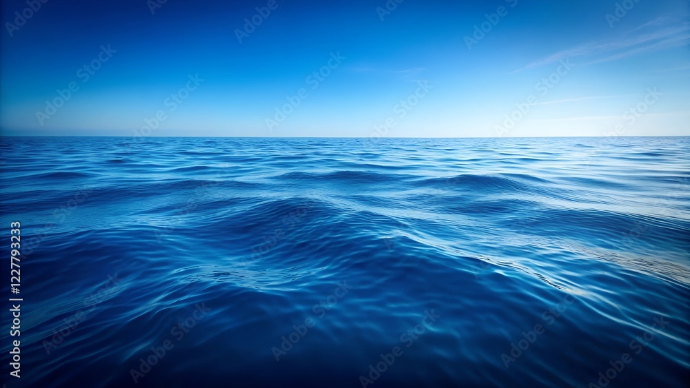 Obraz premium Vast Ocean Serenity Blue Water, Sky, Horizon, Waves, Calm