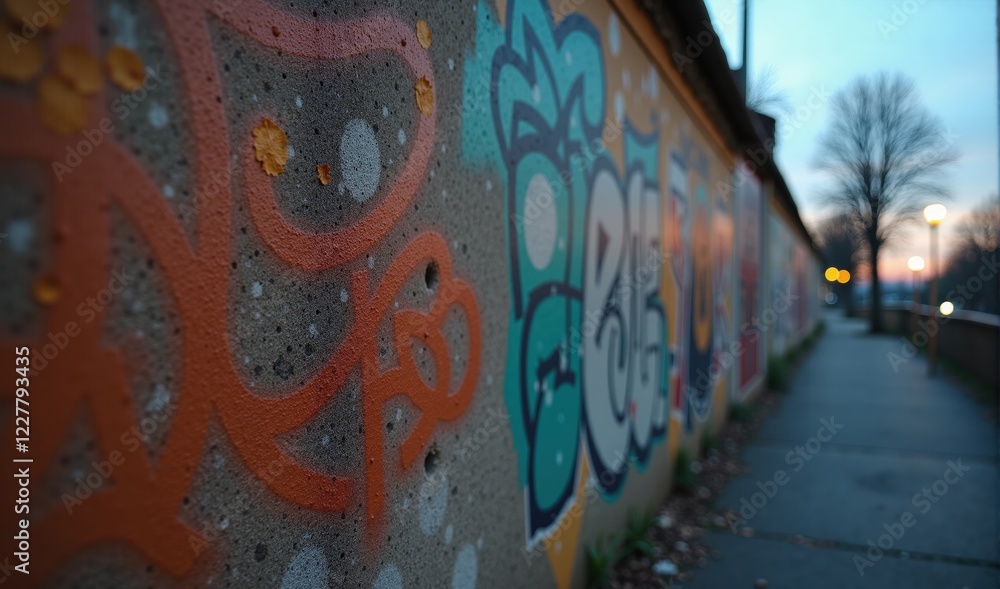 Fototapeta premium Graffiti Wall Partially Painted Over